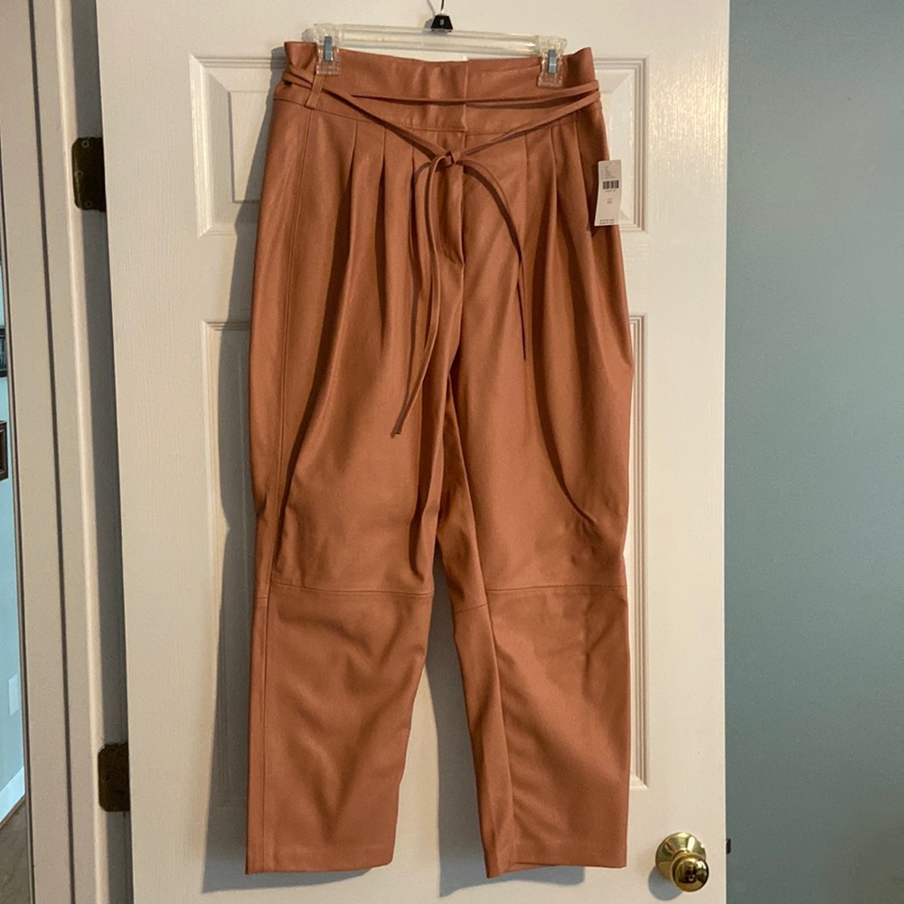 Pleated high waist faux leather trousers by Blanknyc size 29